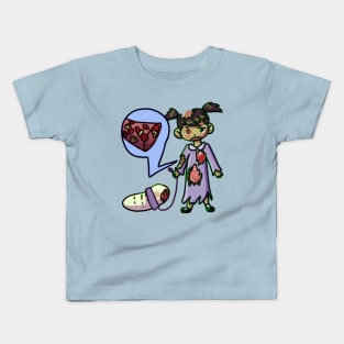 Sad Zombie Girl Kids T-Shirt